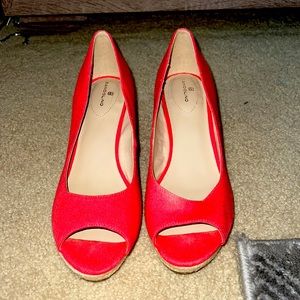 Never Worn Red Wedges